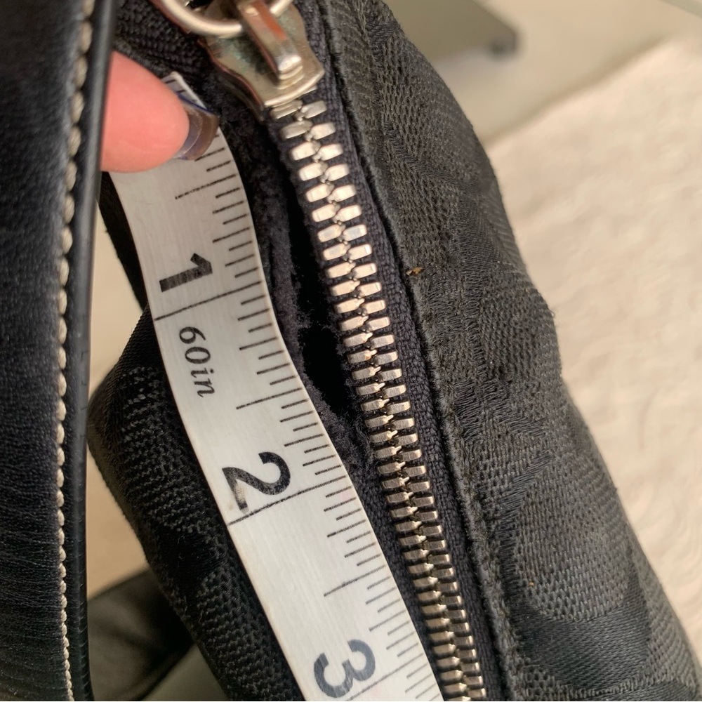 Coach Black Classic Monogram Signature Canvas Leather Trim Vintage Crossbody Bag - Picture 9 of 14